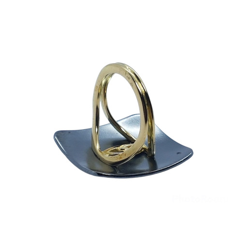 Anillo de oro amarillo y plata