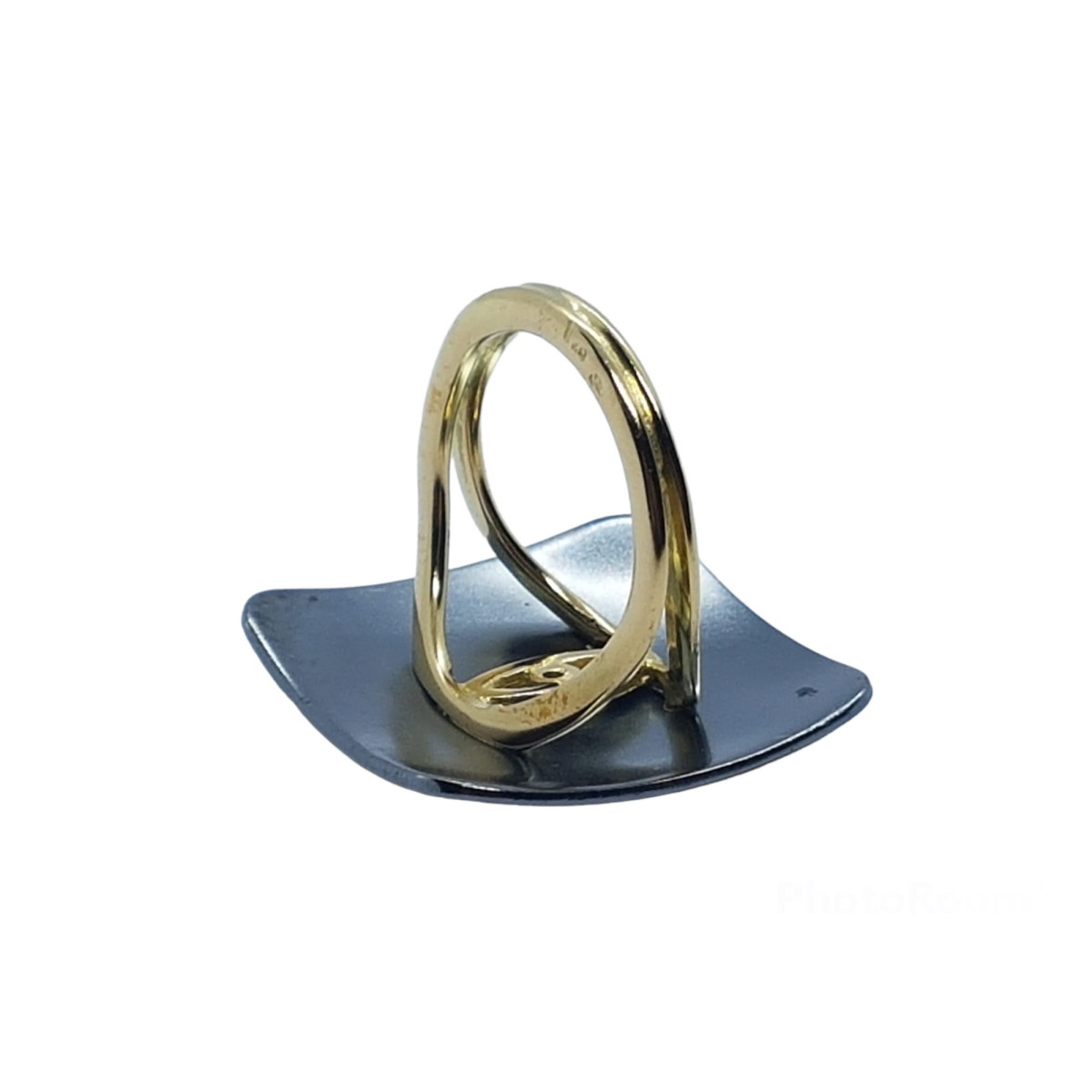 Anillo de oro amarillo y plata
