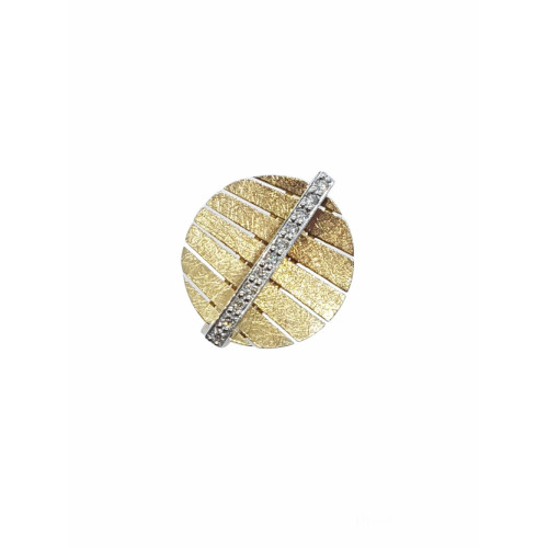 Anillo de oro blanco y oro amarillo con diamantes