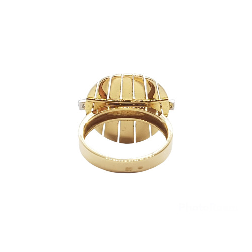 Anillo de oro blanco y oro amarillo con diamantes