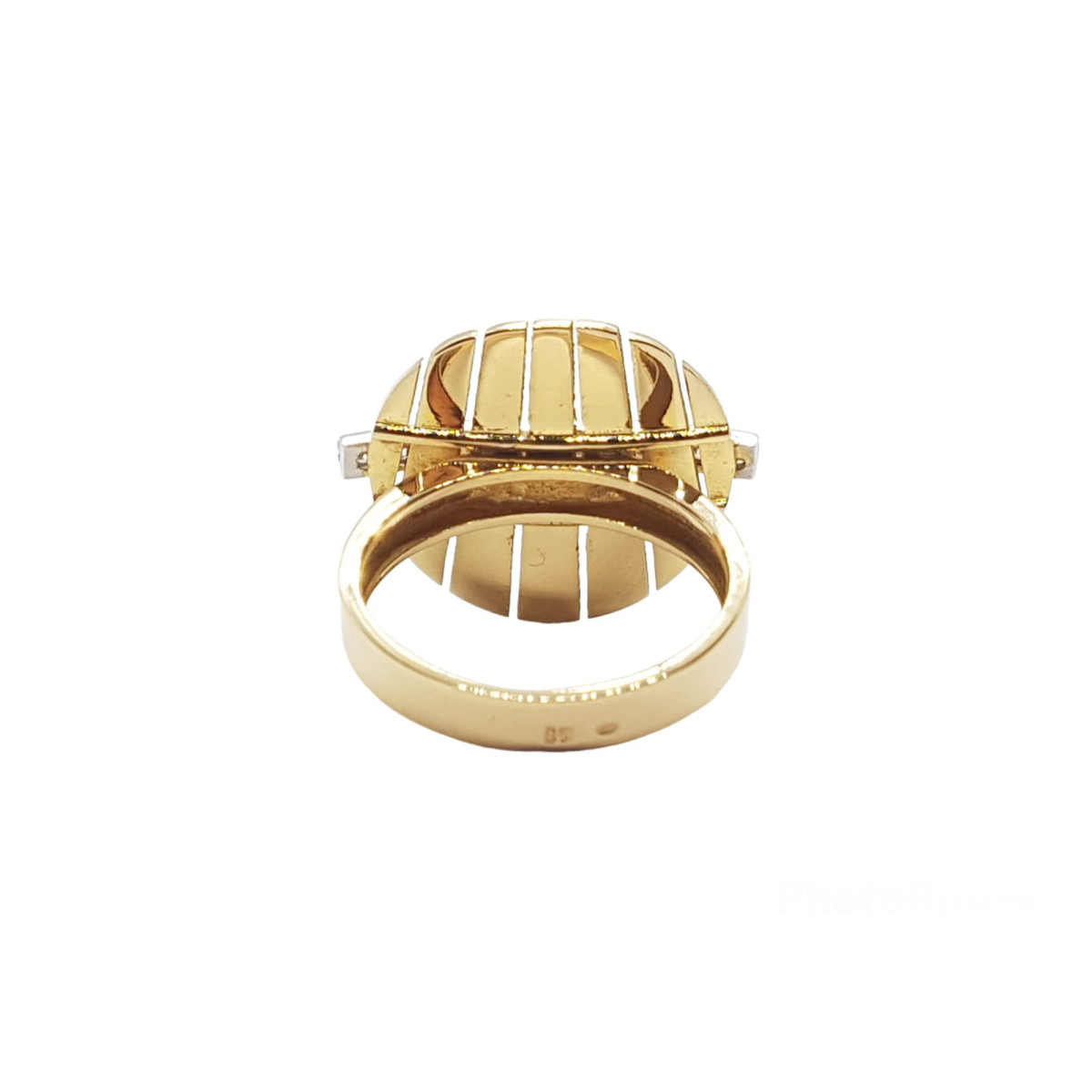 Anillo de oro blanco y oro amarillo con diamantes