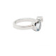 Anillo de oro blanco con diamantes y aguamarina