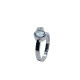 Anillo de oro blanco con diamantes y aguamarina