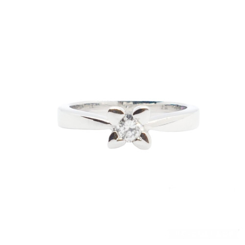 ANILLO DE ORO BLANCO Y DIAMANTE