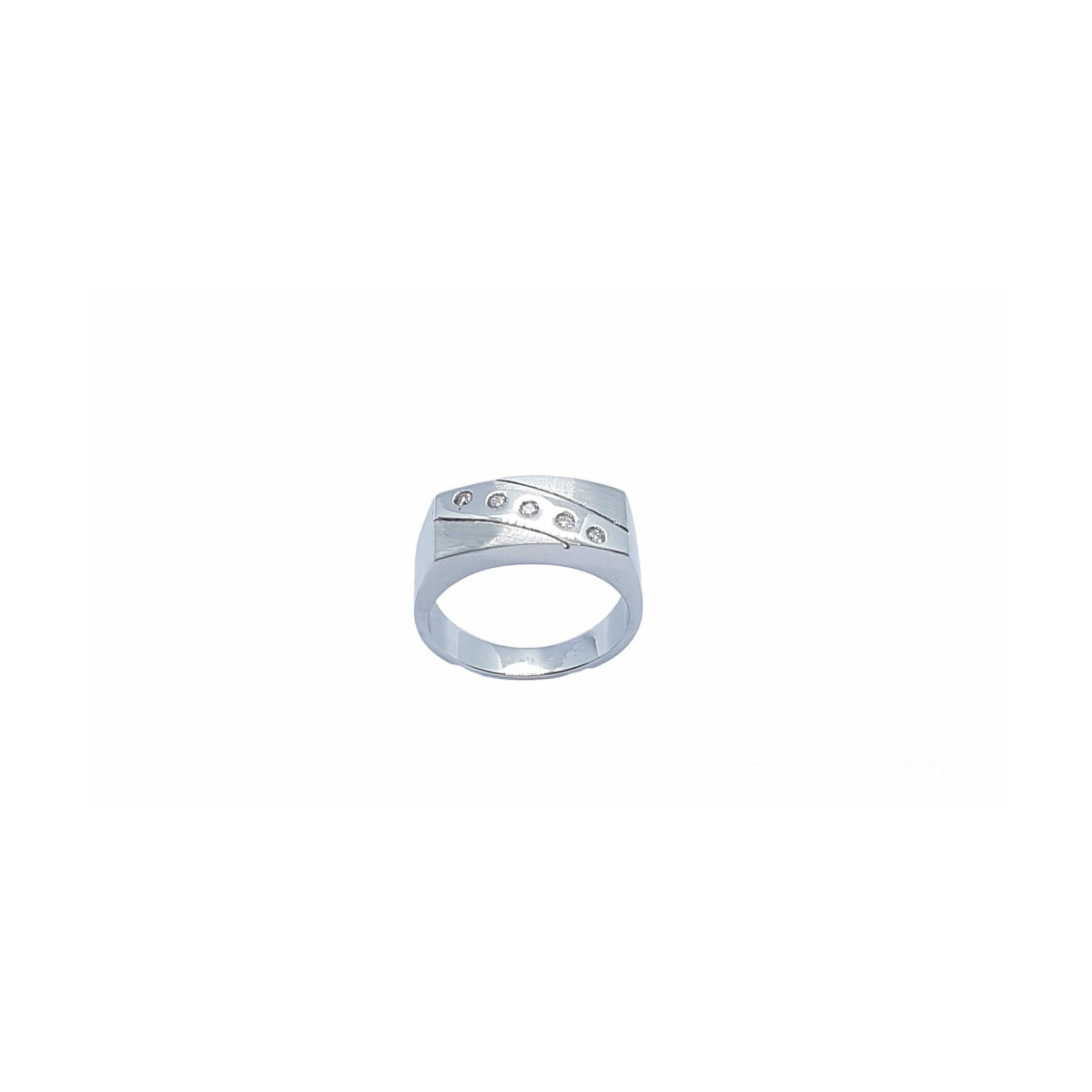 ANILLO DE ORO BLANCO Y DIAMANTES
