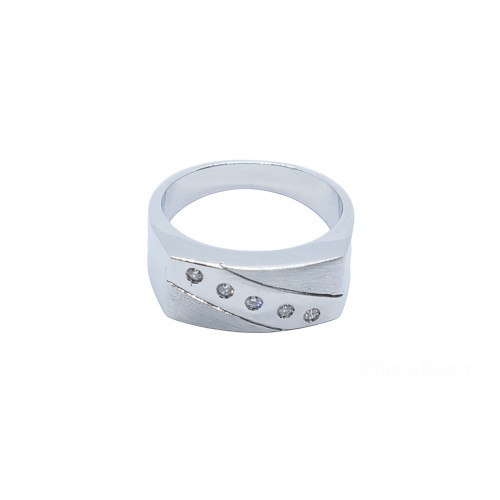ANILLO DE ORO BLANCO Y DIAMANTES