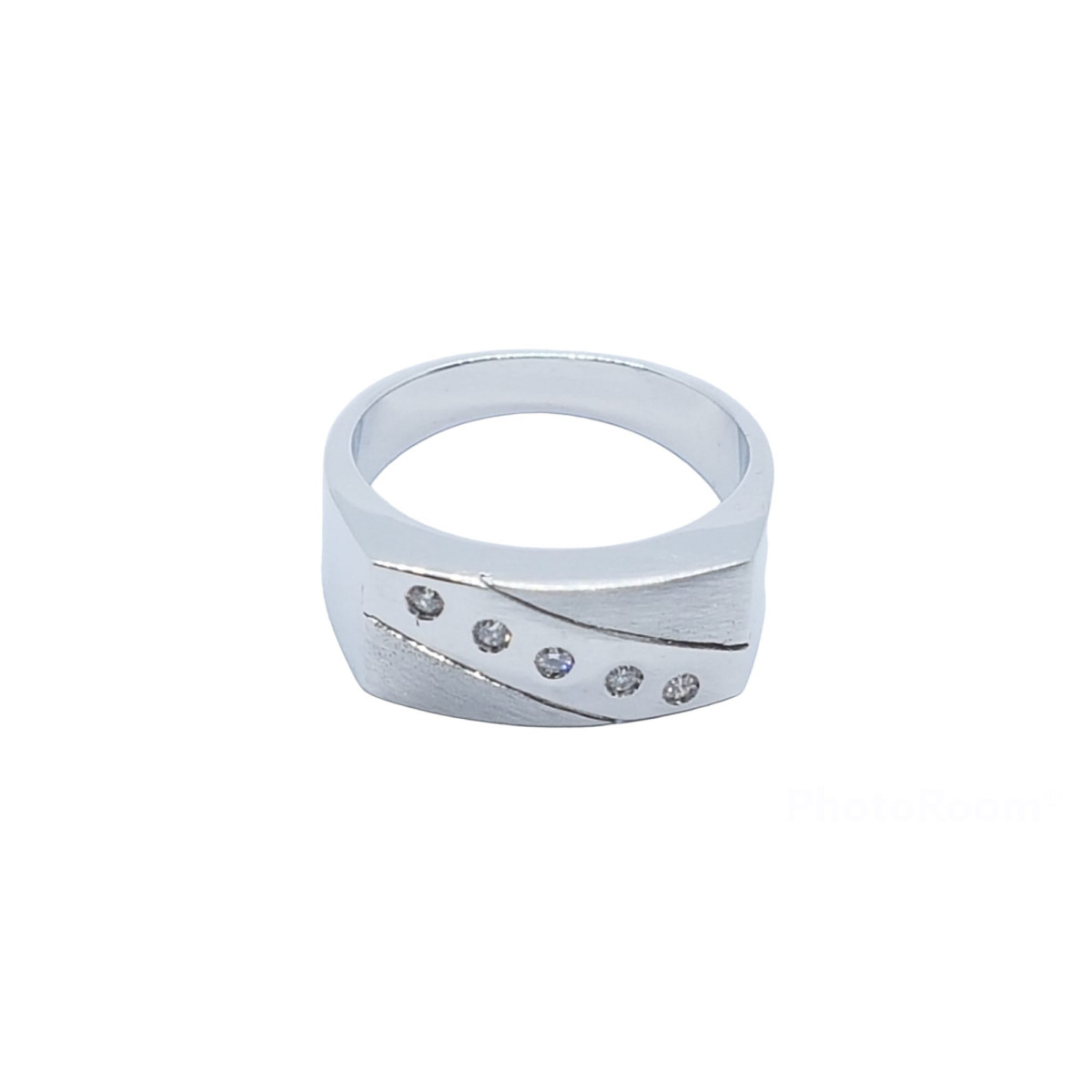 ANILLO DE ORO BLANCO Y DIAMANTES