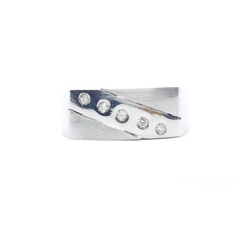ANILLO DE ORO BLANCO Y DIAMANTES