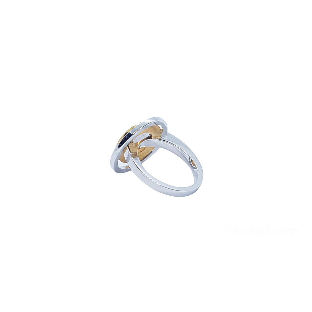 ANILLO DE ORO ROSA y oro blanco con DIAMANTEs