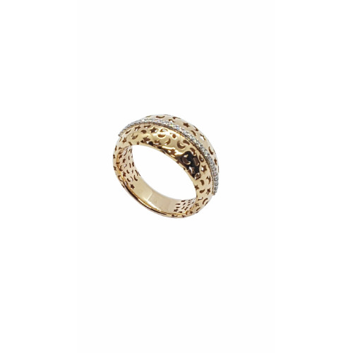 ANILLO DE ORO ROSA y oro blanco con DIAMANTEs