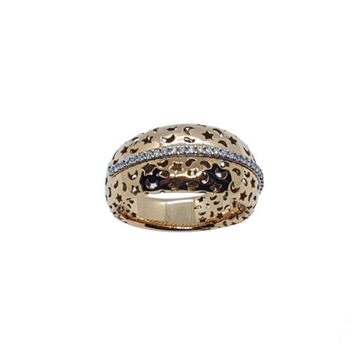 ANILLO DE ORO ROSA y oro blanco con DIAMANTEs