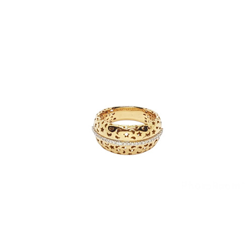 ANILLO DE ORO ROSA y oro blanco con DIAMANTEs