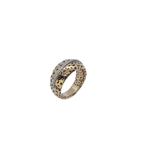 ANILLO DE ORO ROSA y oro blanco con DIAMANTEs