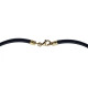 Collar de plata chapada con perla y cuero