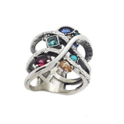Anillo de plata con circonitas