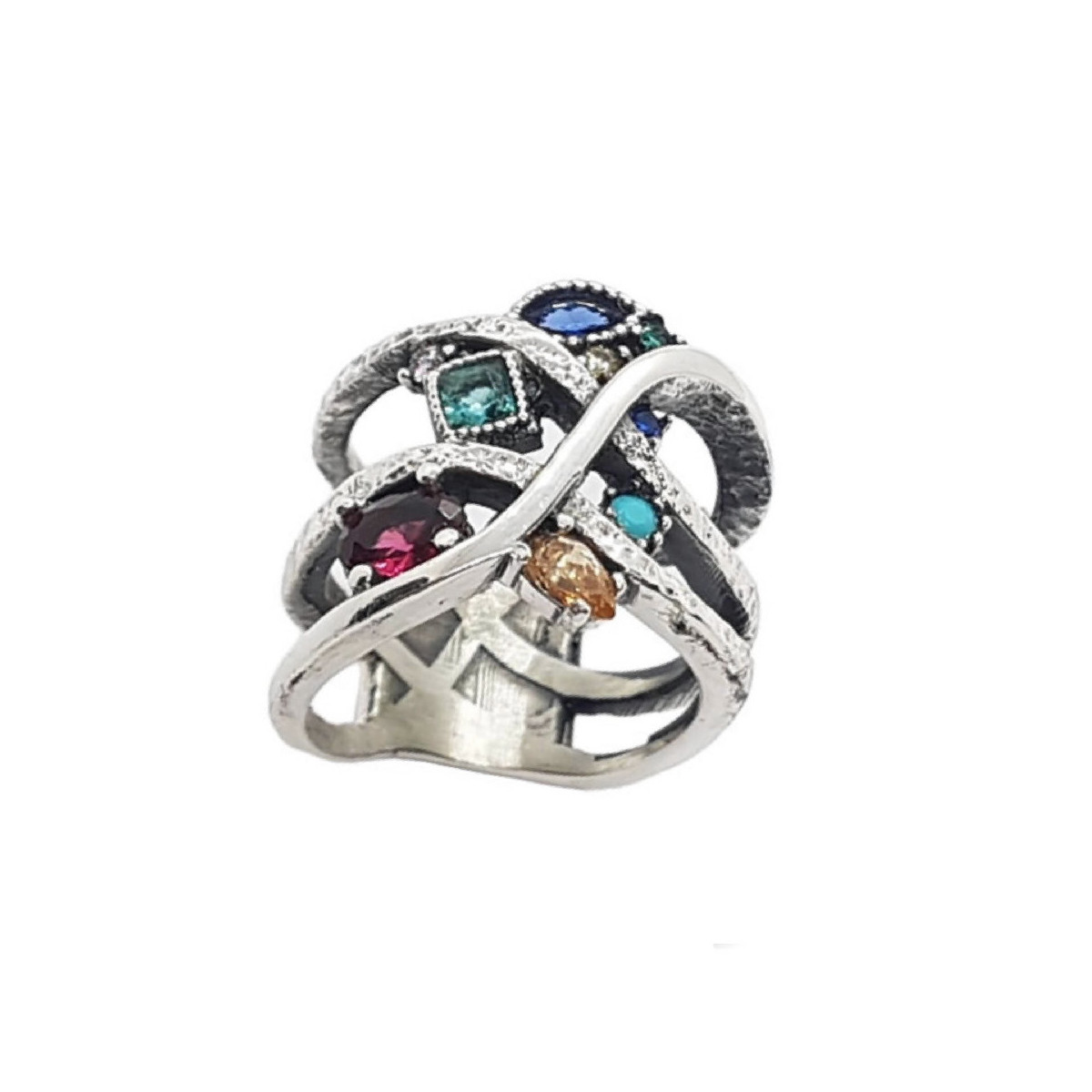 Anillo de plata con circonitas