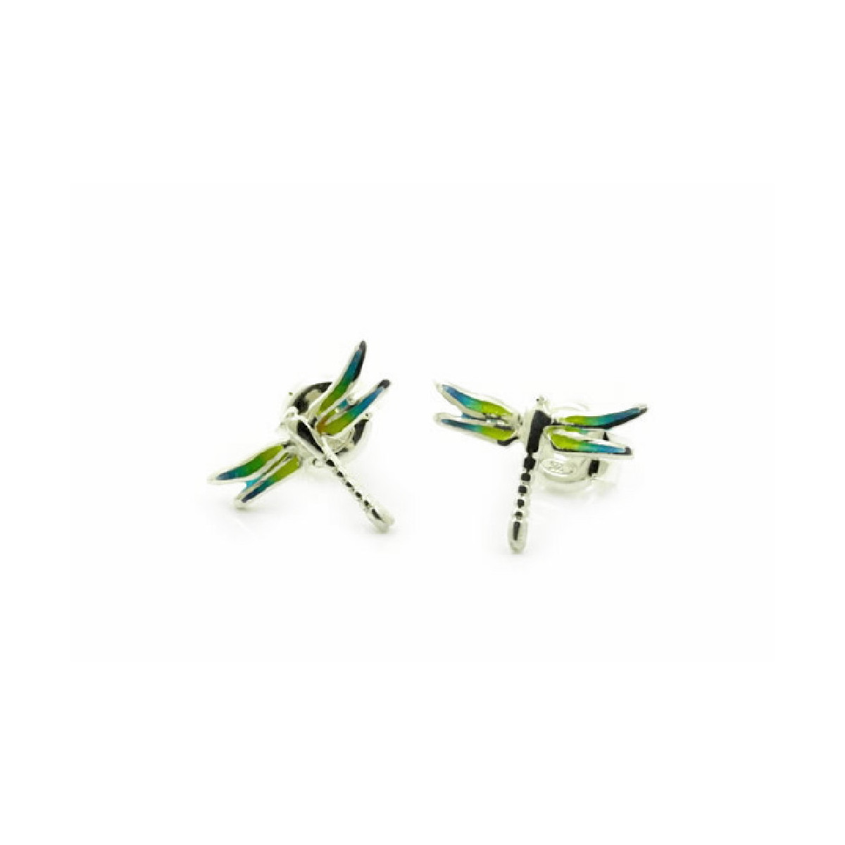 Pendientes de plata con esmalte