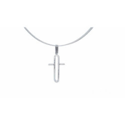 Cruz de oro blanco con diamantes