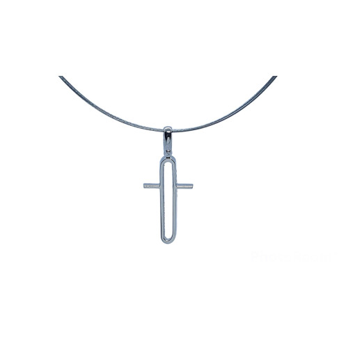 Cruz de oro blanco con diamantes