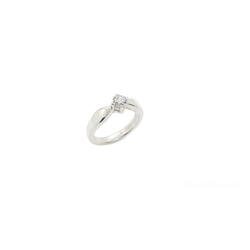 Solitario de plata con circonita