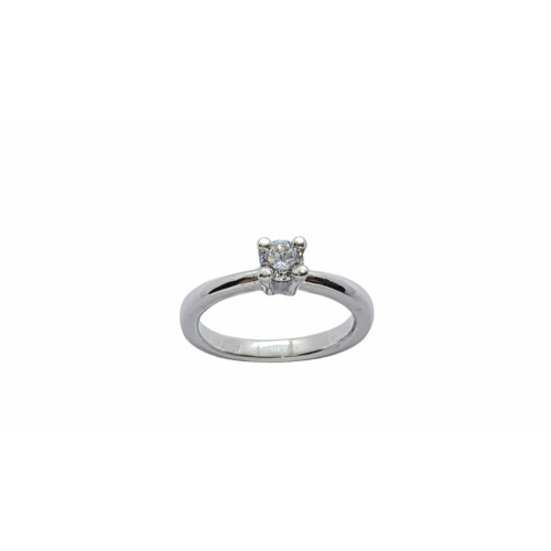 Solitario de plata con circonita