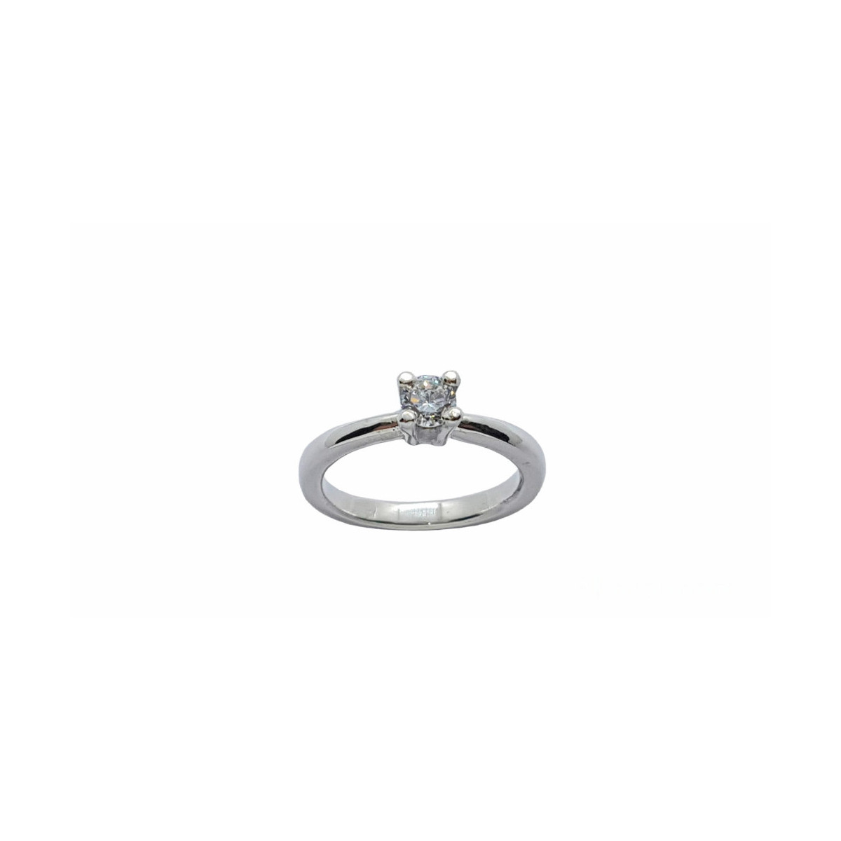 Solitario de plata con circonita