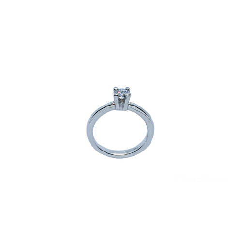Solitario de plata con circonita