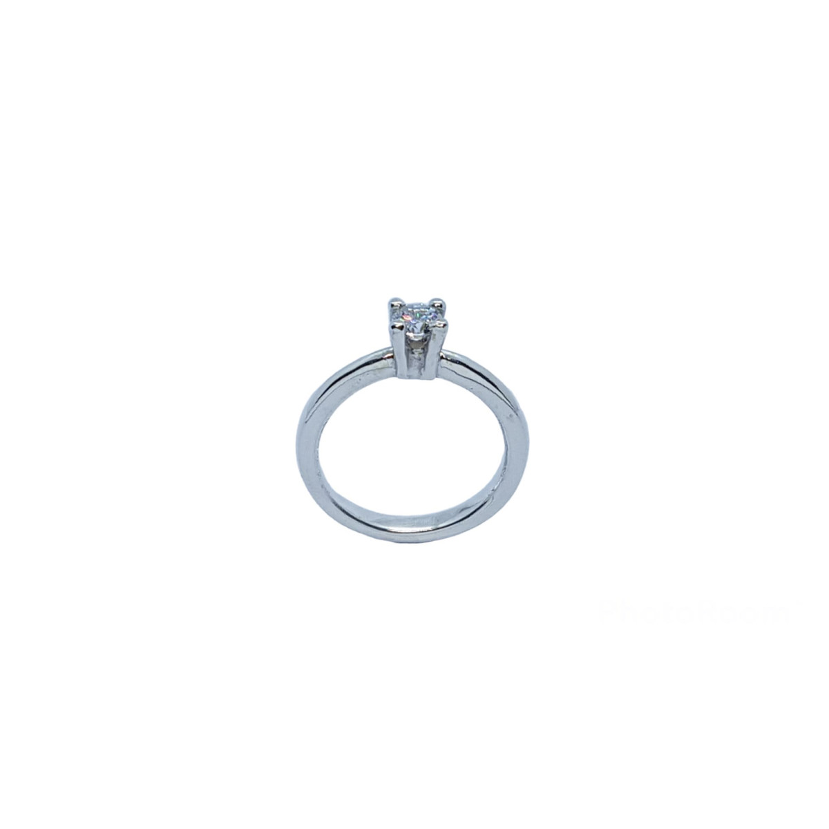 Solitario de plata con circonita