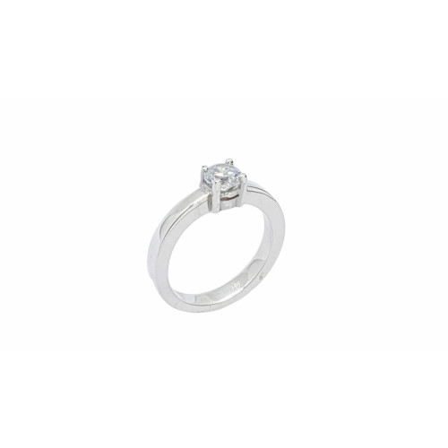 Solitario de plata con circonita