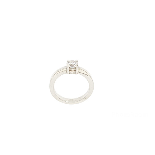 Solitario de plata con circonita