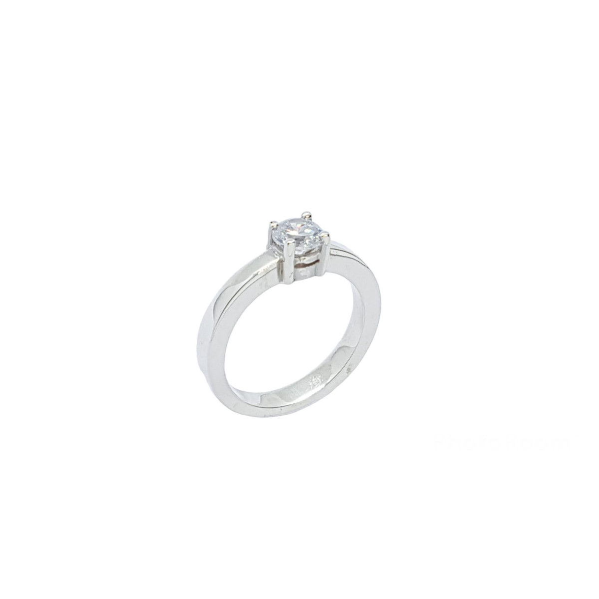 Solitario de plata con circonita