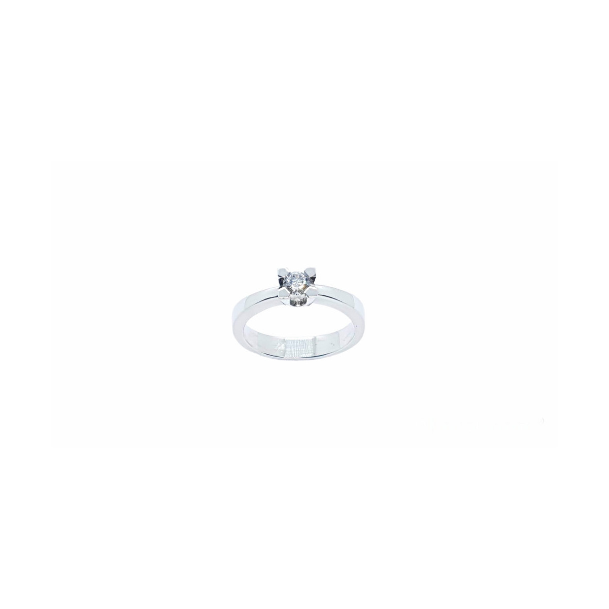 Solitario de plata con circonita