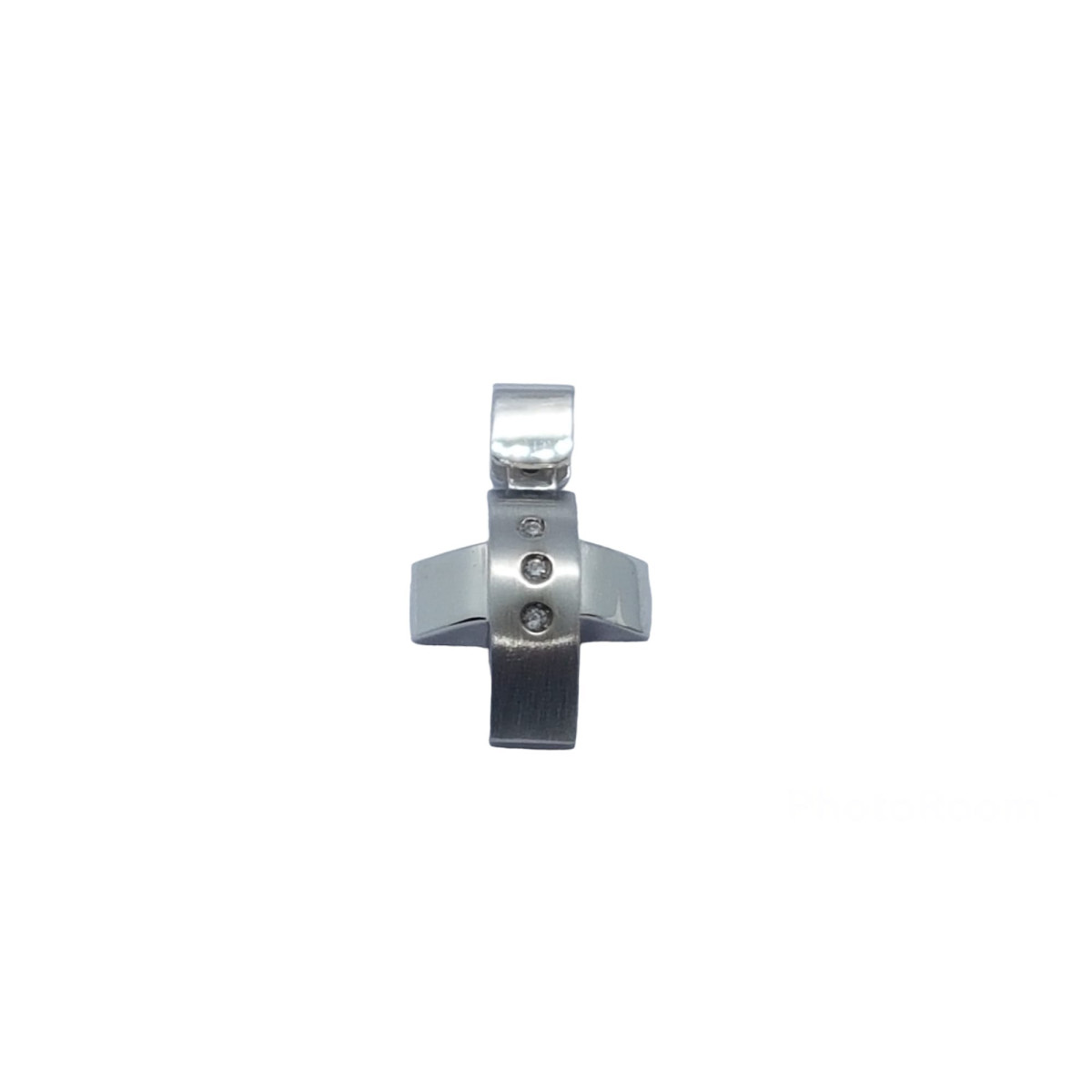 CRUZ DE ORO blanco con diamantes