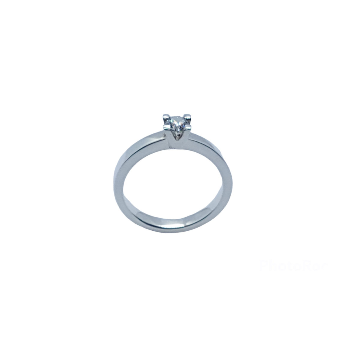 Solitario de plata con circonita