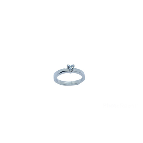 Solitario de plata con circonita