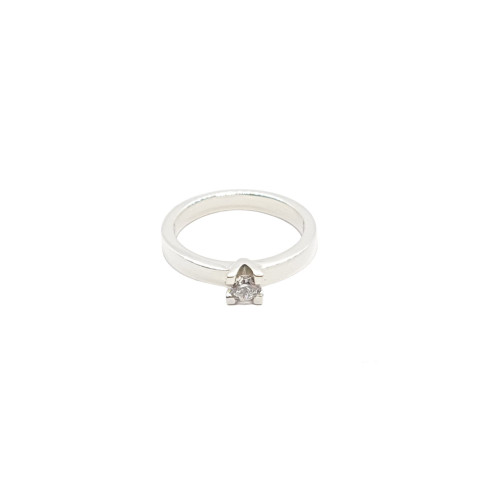 Solitario de plata con circonita