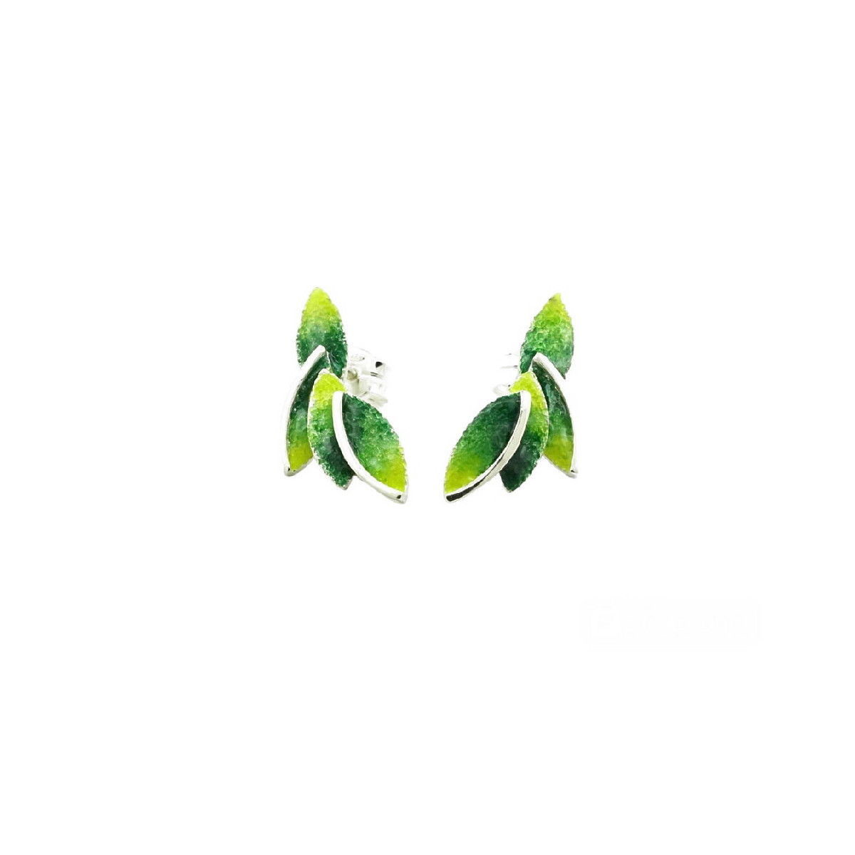 Pendientes de plata con esmalte