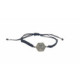 Pulsera de plata con macramé negro BARCELONA PANOT