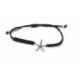 Pulsera de plata con forma de estrella de mar y macramé negro
