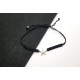 Pulsera de plata con forma de estrella de mar y macramé negro