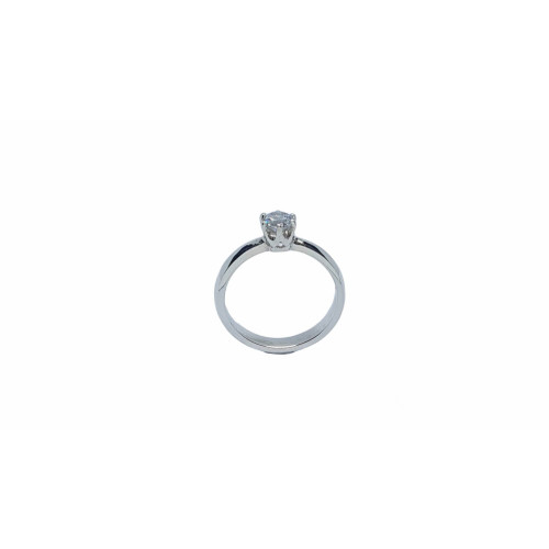 Solitario de plata con circonita