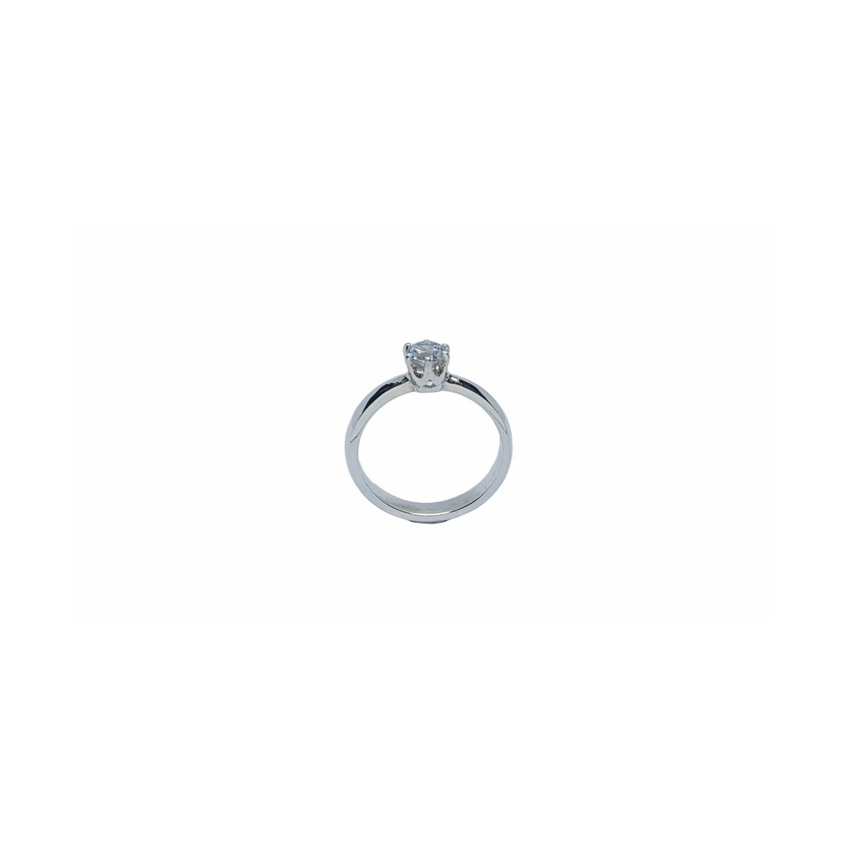 Solitario de plata con circonita