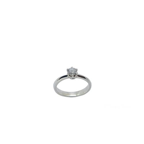 Solitario de plata con circonita