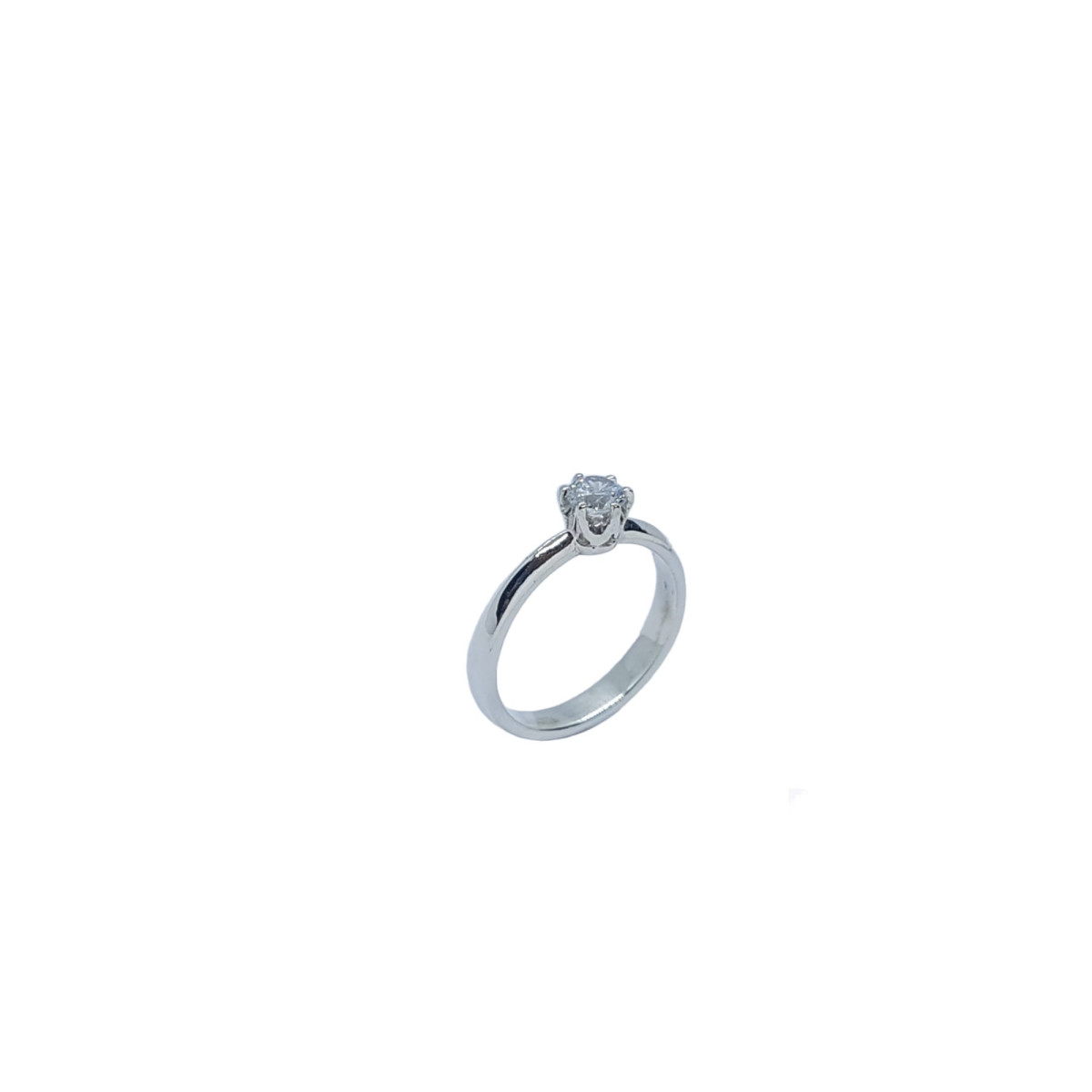 Solitario de plata con circonita