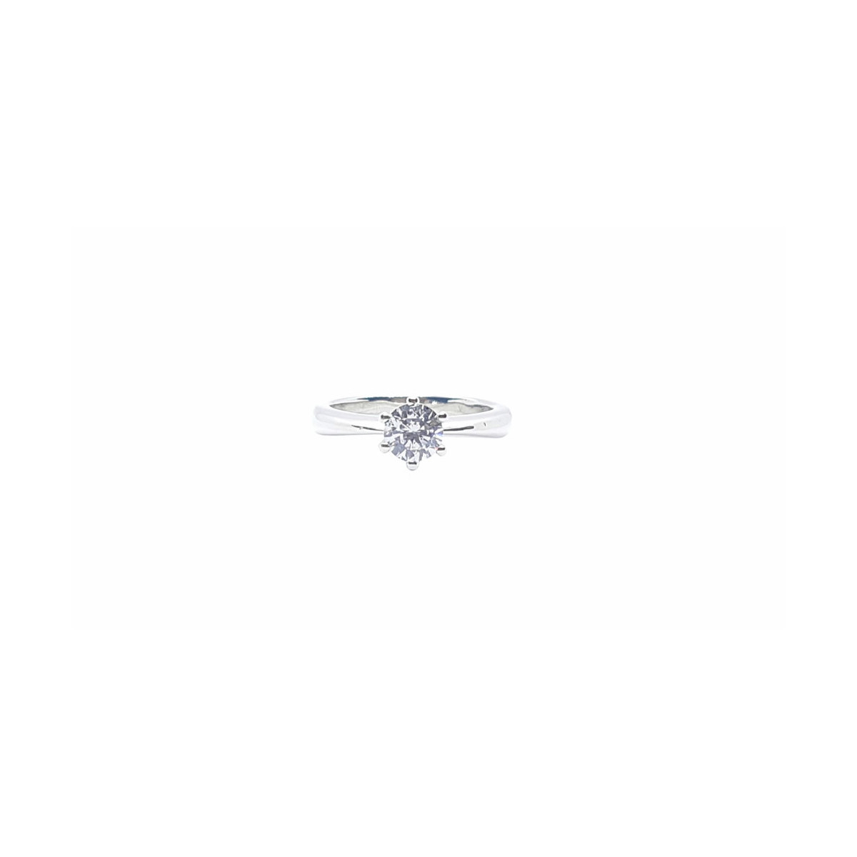 Solitario de plata con circonita