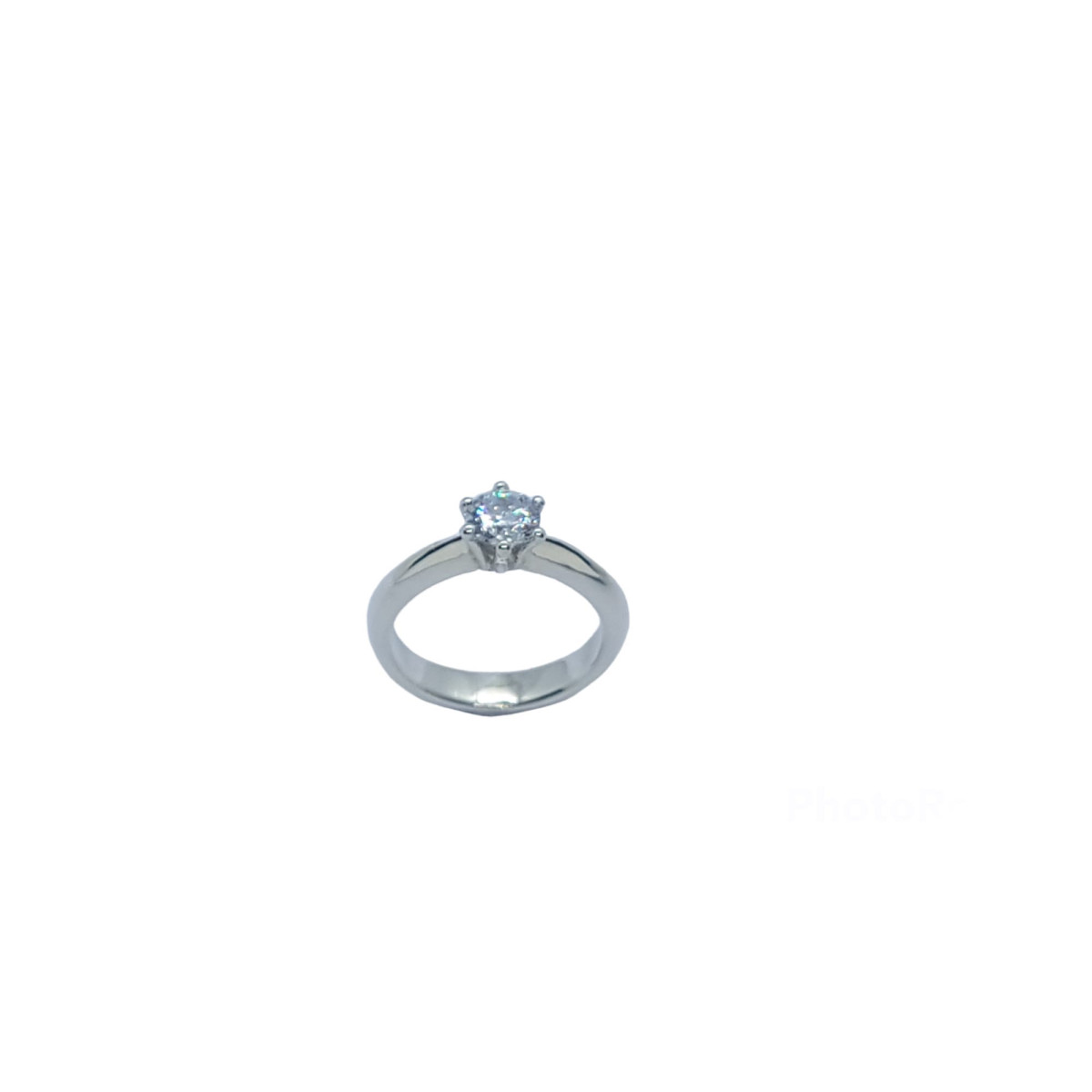 Solitario de plata con circonita