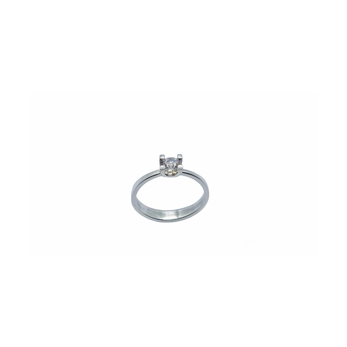 Solitario de plata con circonita