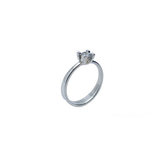 Solitario de plata con circonita