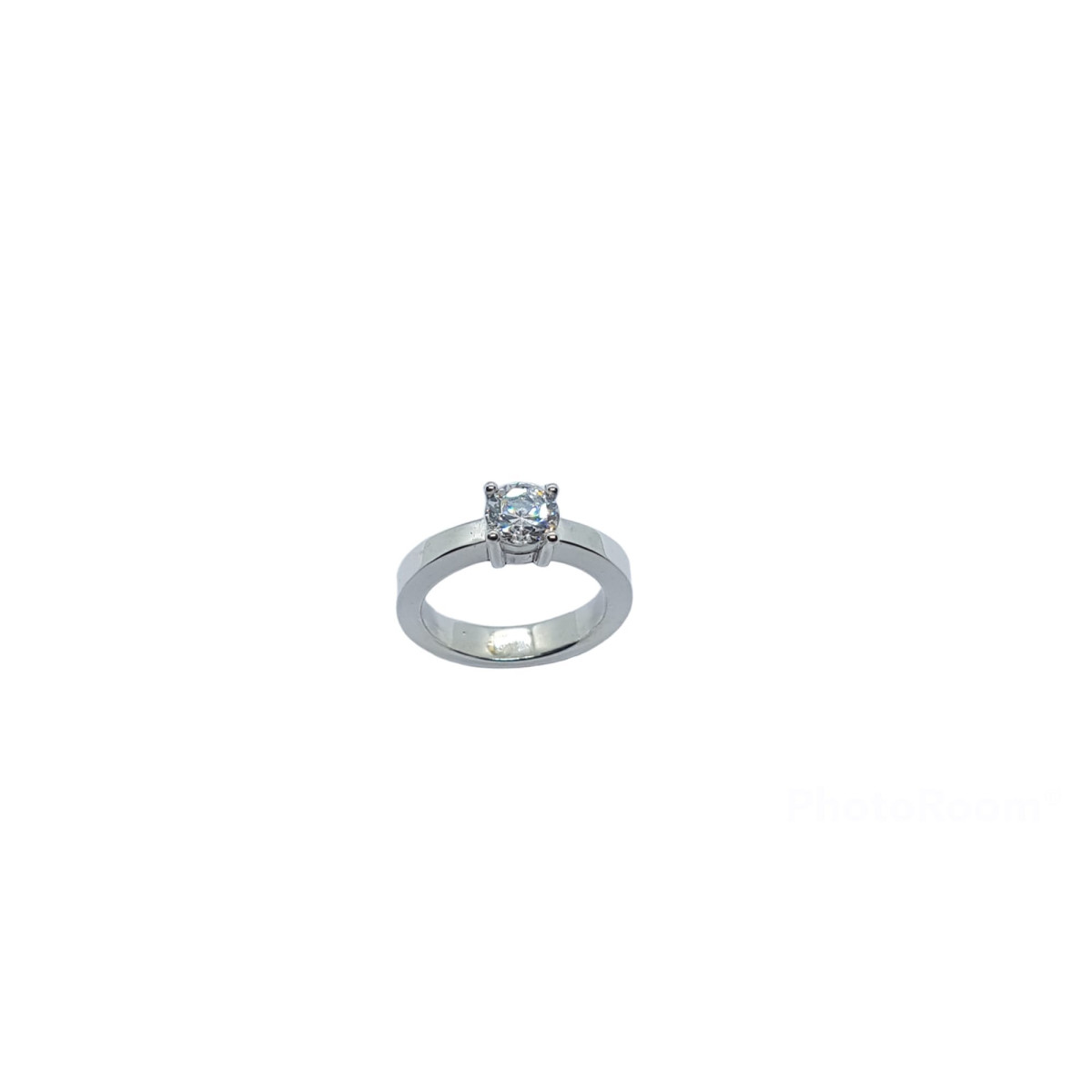 Solitario de plata con circonita