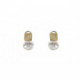 Pendientes de plata y oro con perlas naturales cultivadas y diamantes